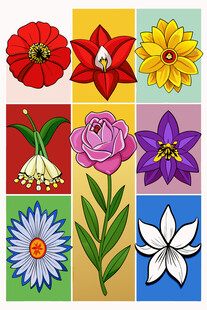 多彩花卉插画集合