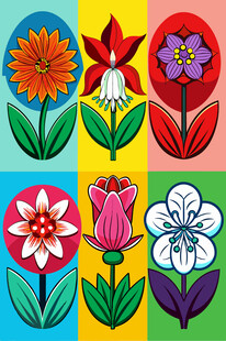 多彩花卉图案设计