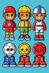 卡通人物造型的多彩玩偶