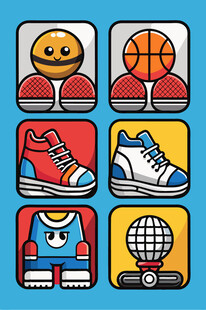 多彩运动物品图标集合