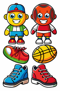 卡通儿童运动装备集合