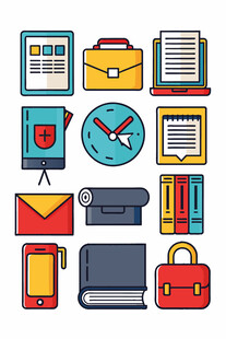 办公与商务用品图标集