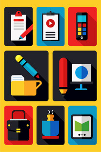 办公与创意相关图标集合