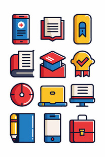多样学习与办公图标集合
