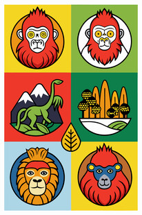 多彩动物图标设计集合