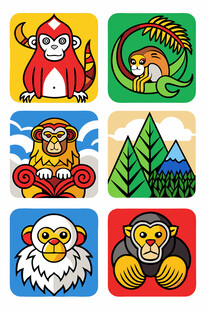 动物主题卡通图标设计