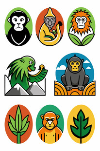 动物与植物图标集合