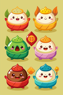 可爱中式卡通吉祥小角色