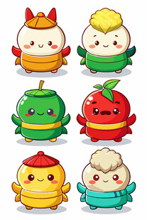 可爱水果卡通形象集合