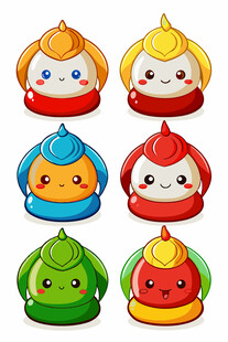 可爱多彩卡通小包子形象