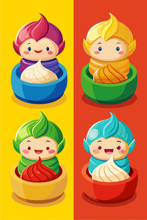 可爱卡通包子造型角色