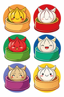 可爱卡通包子插画