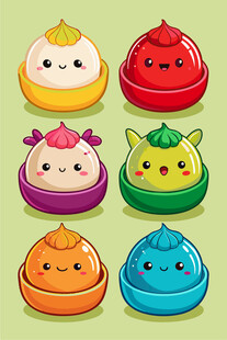 可爱卡通包子形象集合