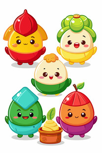 可爱卡通蔬菜水果形象