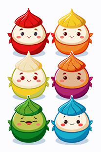 可爱多彩卡通粽子形象