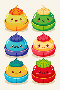 可爱表情水果卡通形象