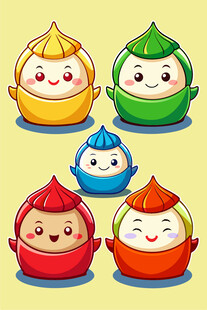 可爱卡通粽子形象集合