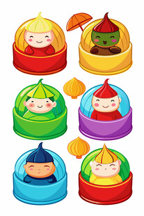 可爱多彩俄罗斯套娃形象