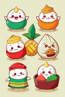 可爱卡通粽子形象集合