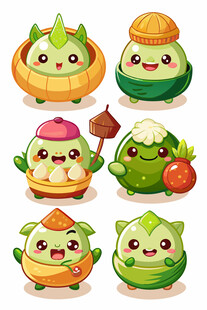 可爱蔬菜卡通形象集合