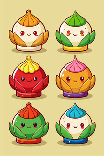 可爱卡通饺子形象集合