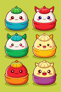 可爱卡通包子形象集合