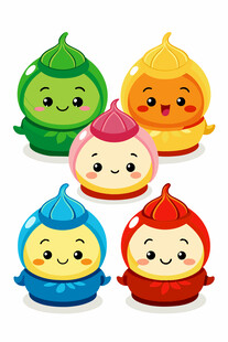 可爱多彩卡通小精灵