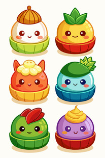 可爱卡通蔬菜精灵形象