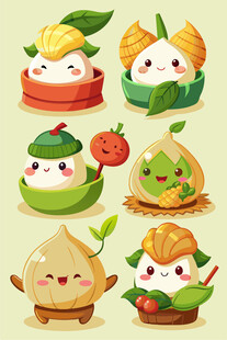 可爱卡通饺子形象集合