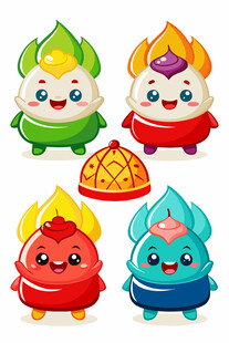 可爱多彩卡通粽子形象