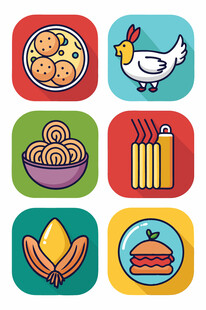 多样美食图标集合
