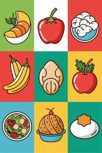 多彩美食图标集合