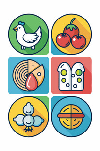 多彩食品图标集合