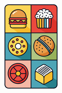 多彩美食图标集合