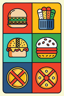 多彩美食图标集合