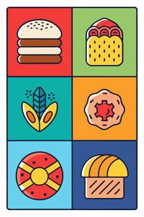 多彩美食图标集合