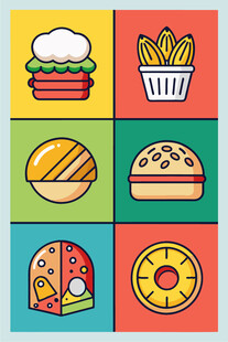 多彩快餐图标集