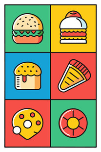 多彩美食图标集合