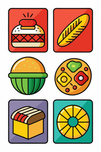 多彩美食图标集合