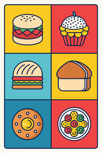 多彩美食图标集合