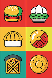 多样美食图标集合