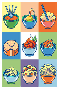 多彩美食插画集合