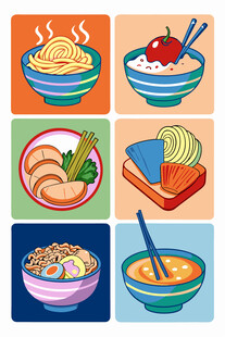 多样美食碗中呈现