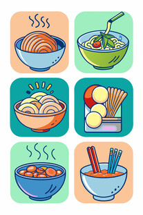 多彩美食图标集
