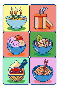 多彩美食图标集合