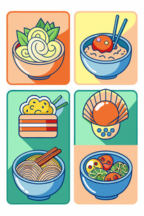 多样美食插画