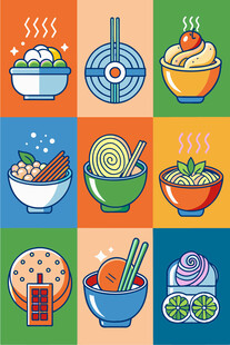 多彩美食插画集合