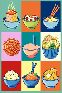 多彩中式美食拼盘