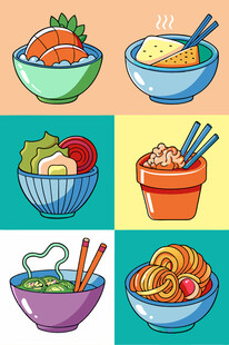 多彩美食碗中展示