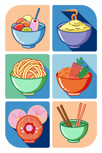 多彩美食图标集